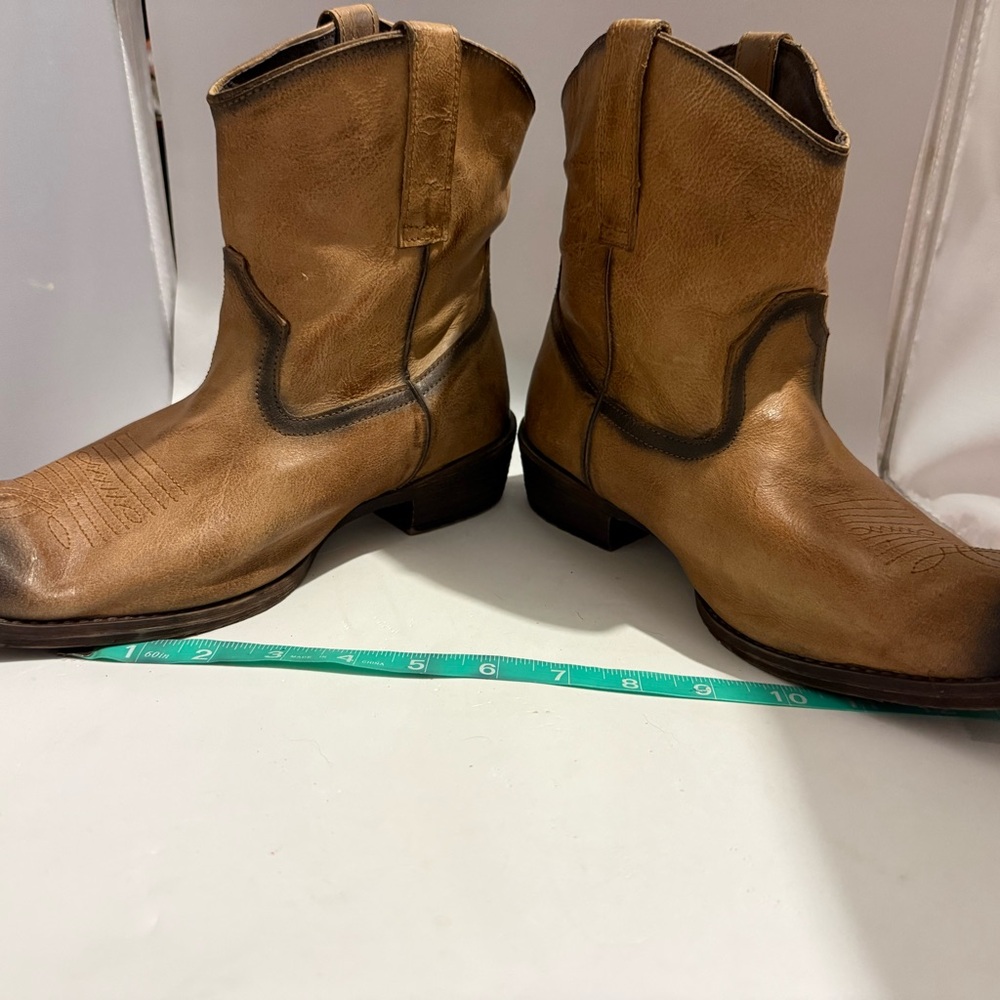 Vintage Roper Tan & Black Leather Boots sz 11 - Picture 5 of 9